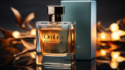 زجاجة عطر في إضاءة معتمة