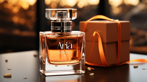 زجاجة عطر مع صندوق بسيط