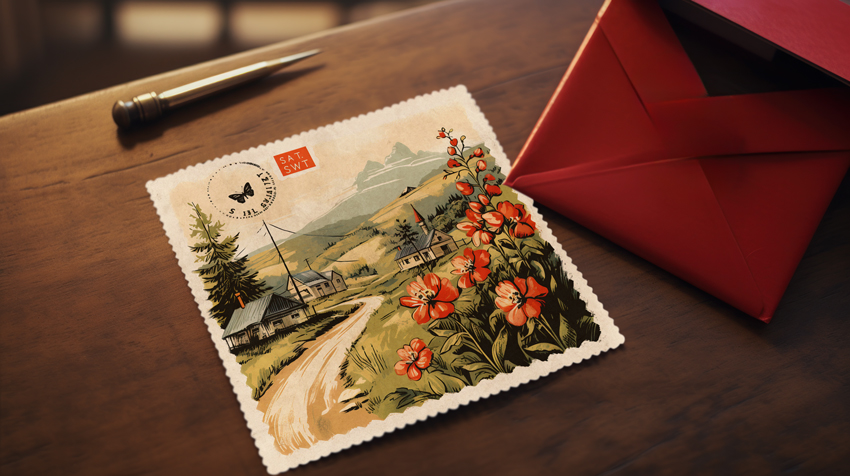 Paquete de mockups de tarjetas postales panorámicas | Renderforest