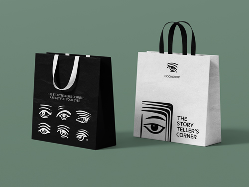 Duas Sacolas de Compras Vista de Ângulo