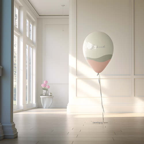 Un globo en un entorno minimalista