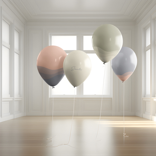 Globos en una habitación vacía