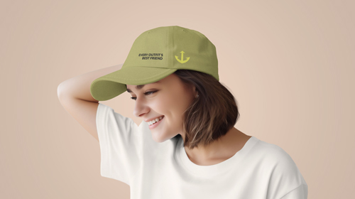 Personne portant un chapeau souriant
