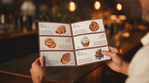 Pessoa com um Menu nas Mãos