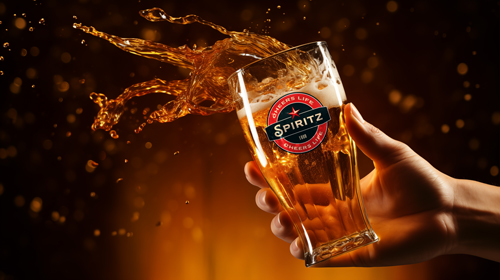 Bière versée dans l'air