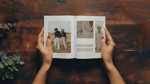 Модный журнал, вид с высокого ракурса