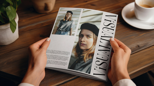 Журнал на столе, вид сверху