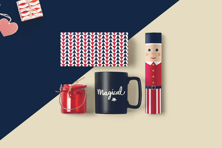 Caneca de Natal com produtos criativos de Natal