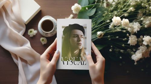 Журнал на цветочном фоне