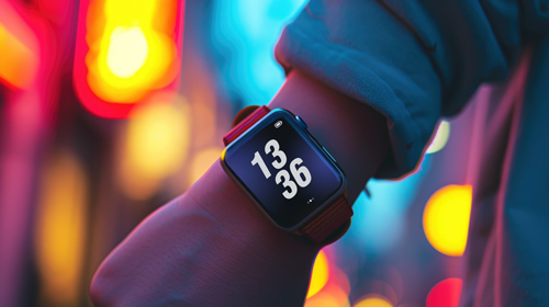 Watch on a Wrist Closeup View