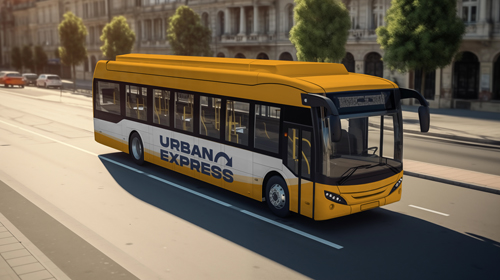 Bus dans une rue Vue de dessus