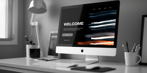 iMac на столе в увеличенном виде