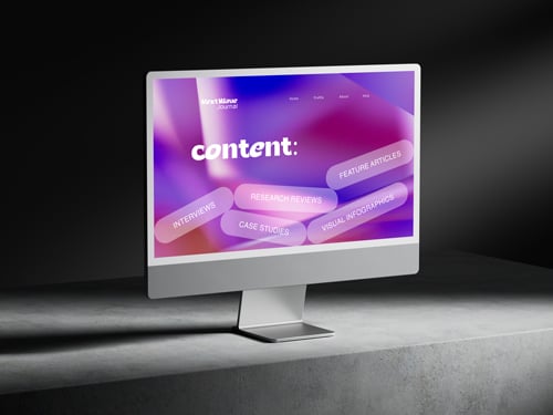 ストーンスタンドに置いたiMac、左側面図