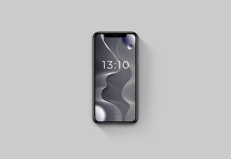 Obere Ansicht eines iPhone Mockup