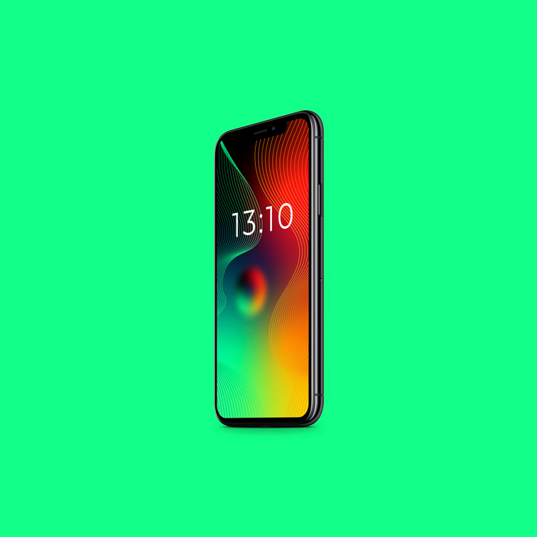 iPhone im rechten Winkel