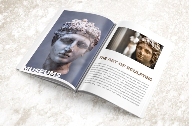 白い石のテクスチャの開いている雑誌