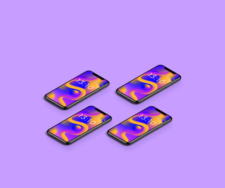 Kreuzförmige iPhones