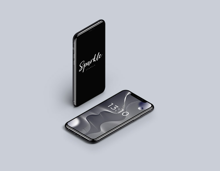Stehende und liegende iPhones