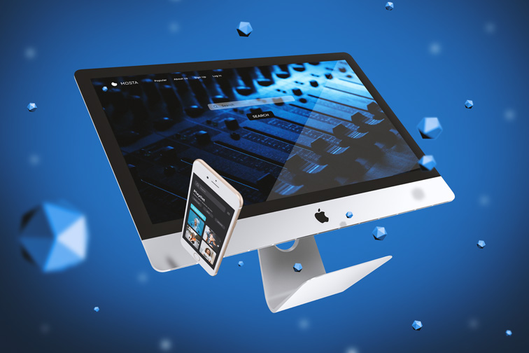 iMac y iPhone en el aire