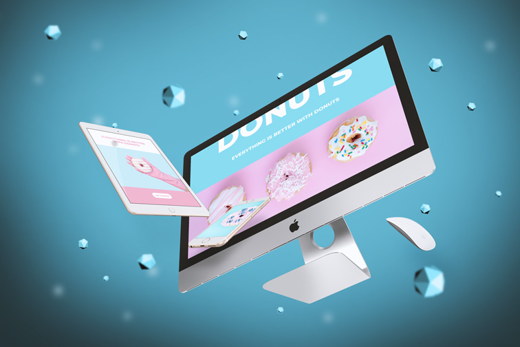 iMac y iPad en el aire