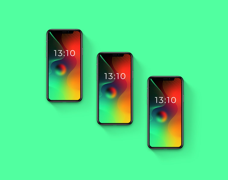 Drei iPhones Mockup