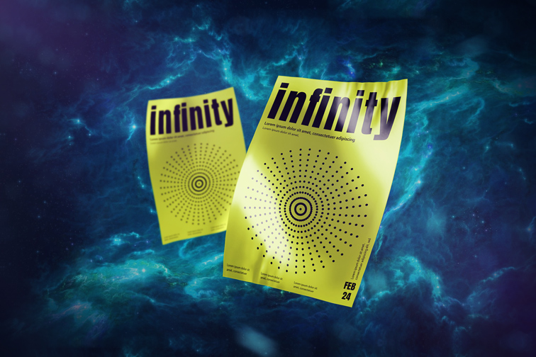 Flyers on a Deep Galaxy Background