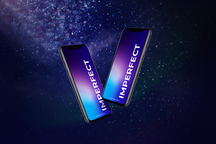iPhones on a Particle Background