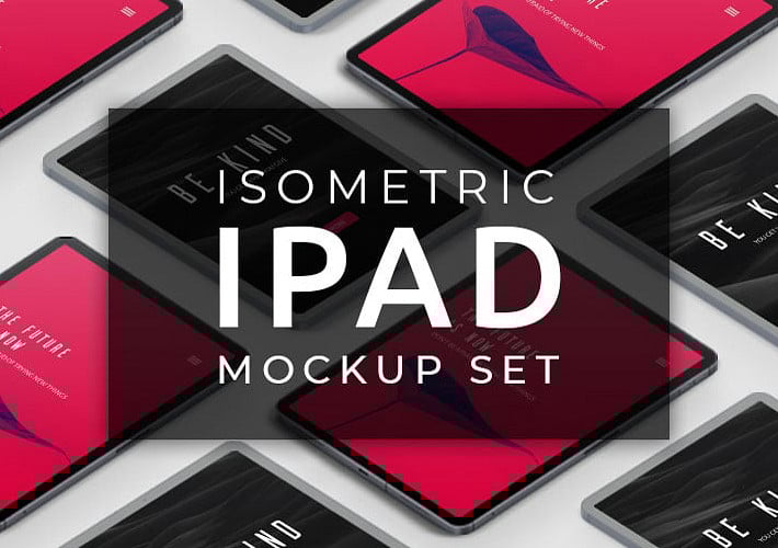 Conjunto de Mockups Isométricos para iPad