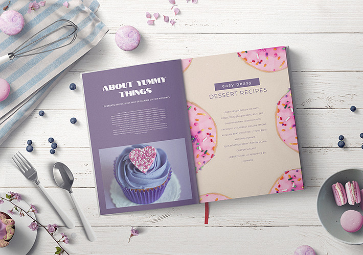 Ciltli Yemek Kitabı Mockup Paketi