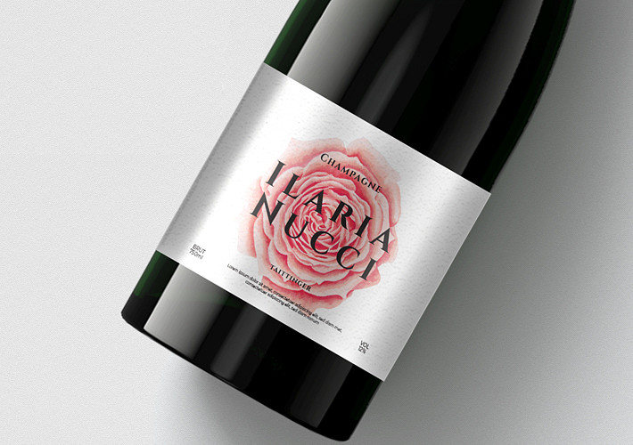 Mockups minimalistes de bouteilles de champagne