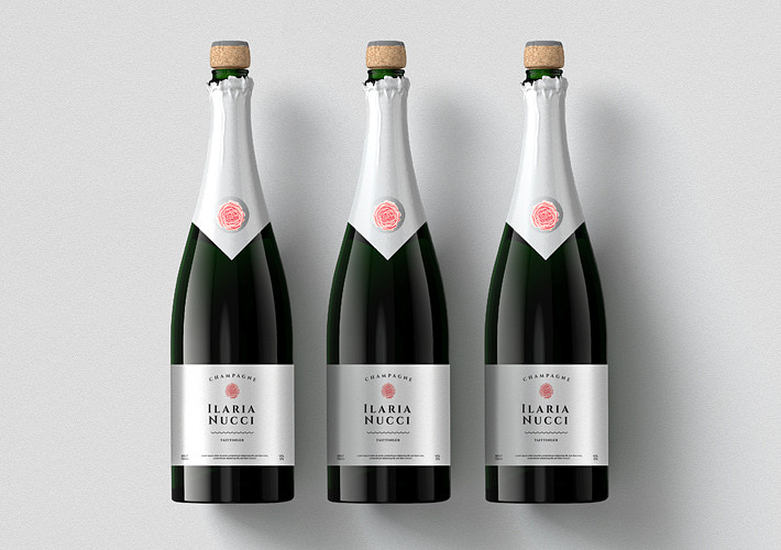Mockups minimalistes de bouteilles de champagne