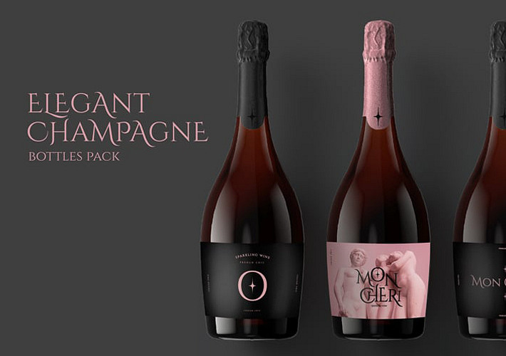 Paquete de Elegantes Botellas de Champán