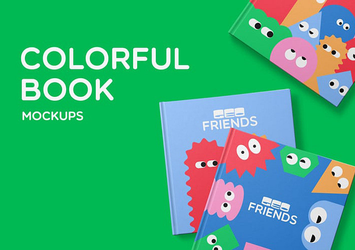 Mockups de livres colorés