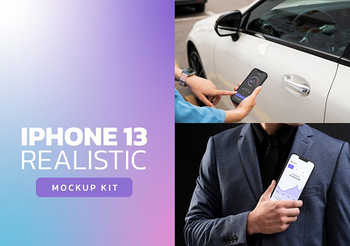 Kit de mockups réalistes pour iPhone 13