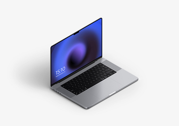 Gerçekçi MacBook Pro 16 Mockup Kiti