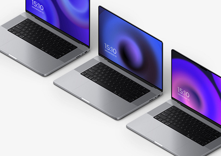 Gerçekçi MacBook Pro 16 Mockup Kiti