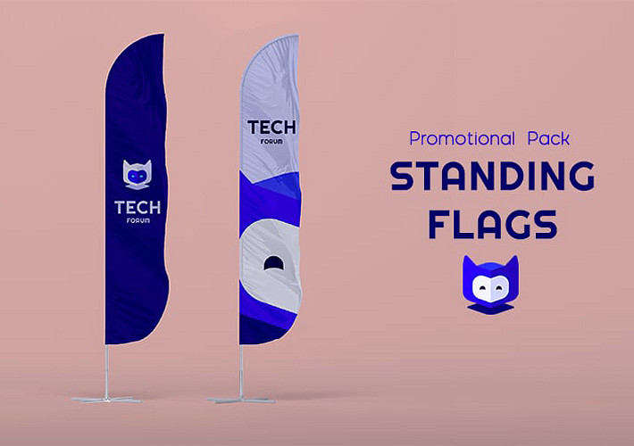Pack promotionnel de drapeaux debout