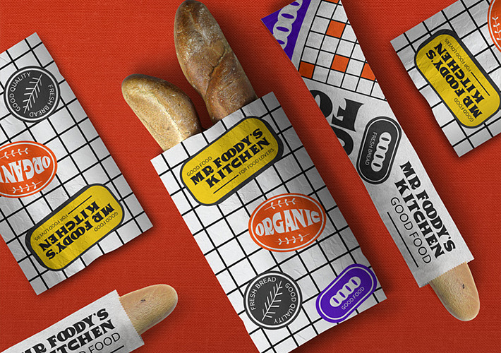 Coleção de Mockups de Embalagens de Comida