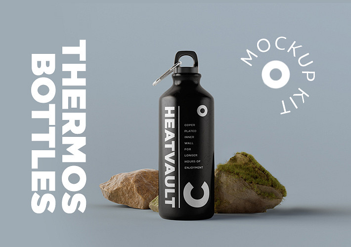 Thermosflaschen Mockup Kit