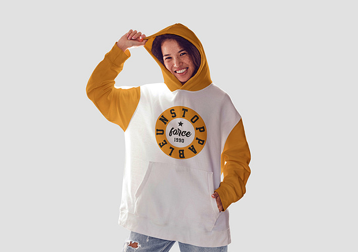 Colección de mockups de sudaderas con capucha para mujeres