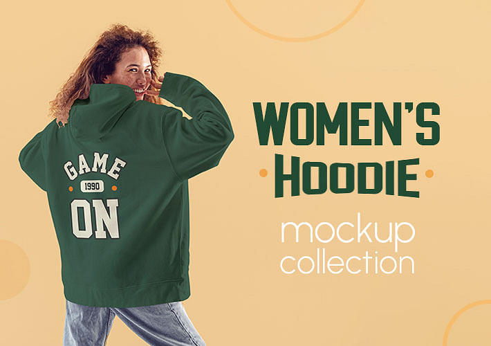 Colección de mockups de sudaderas con capucha para mujeres