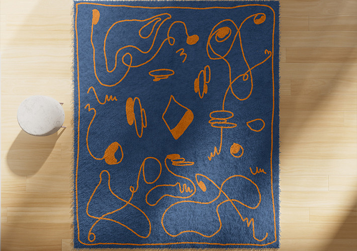 ラグ装飾のモックアップセット