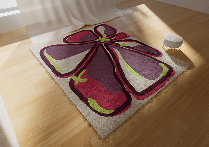 ラグ装飾のモックアップセット