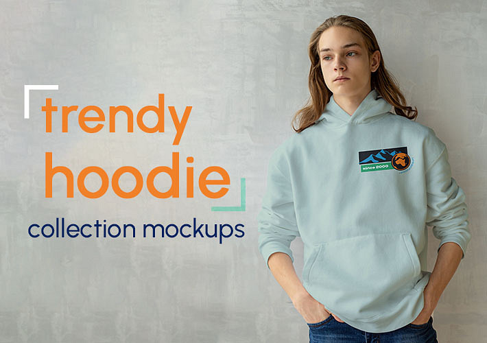 Colección de mockups para sudaderas a la moda