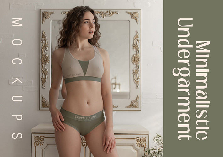 Mockups minimalistas de ropa Interior