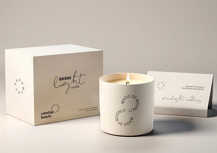 Mockups minimalistas de velas