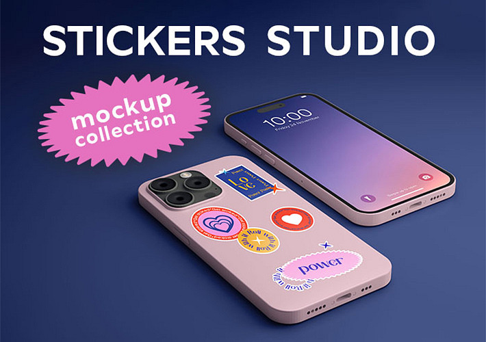 Coleção de Mockups do Sticker Studio