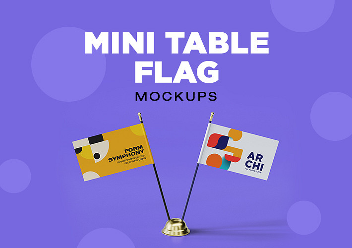 Mini Masa Bayrağı Mockupları