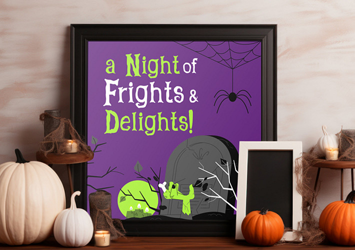 Mockups de marcos con temática de Halloween