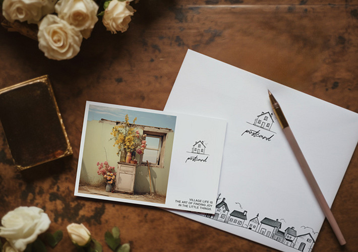 Postkarte Panorama Mockup-Paket